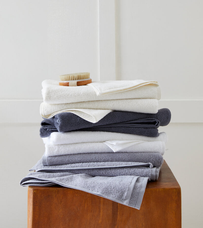 Close up image of a smoke ultralight towel